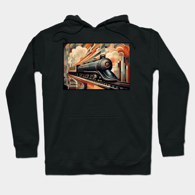 I like trains, Art Deco Hoodie by Trains Travel and Architecture